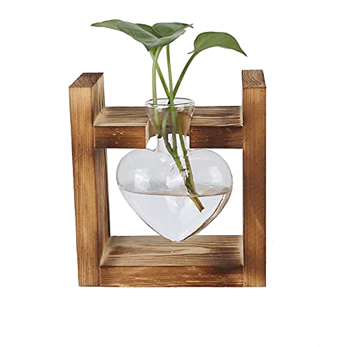 Florero de mesa transparente con forma de corazón para regalo 2