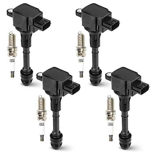 Hurotoms 4PCS Ignition Coil Pack with 4PCS Iridium Spark Plug Compatible with 2002 2003 2004 2005 2006 Nissan Altima Sentra 2.5L L4, Replace for UF350 5C1395 C1398 by Hurotoms - Used condition - US$17.30