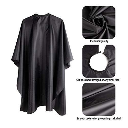 Delkinz Barber Cape Large Size With Adjustable Snap Closure Waterproof Hair Cutting Salon Cape For Men, Women And Kids- Perfect For Hairstylists - Black (Black - Pack Of 1) #TOP6