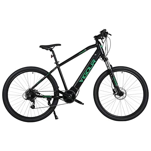 Vitesse Vigour Electric Mountain Bike for Adults, 40 Miles Range, 9 Speed Gears with 250w Mid Motor and Front Suspension for a Smooth Comfortable Ride, 18” Frame and 27.5” Wheels Cover