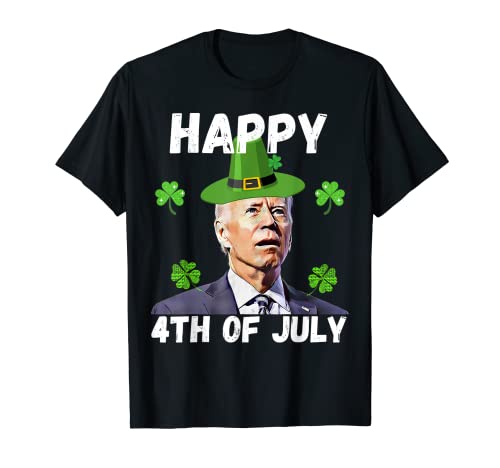 Divertido Joe Biden Feliz 4 de julio Confundido Día de San Patricio Camiseta