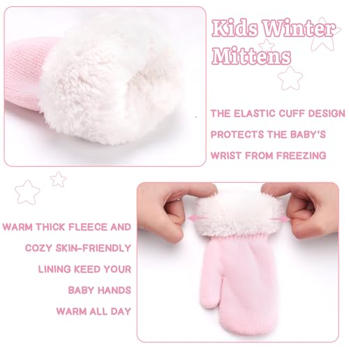 Toddler Baby Winter Hat Scarf Gloves Set Kids Warm Cotton Knit Beanie Neck Warmer Mittens 0-4 Years Old Girls Gifts3