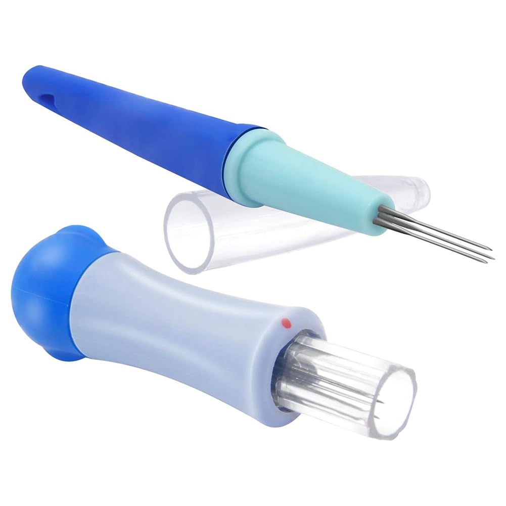 Mvosjfie 2 Pack Needle Felting Tools,Pen Style Needle Felting Tool With 3 Needles And Punch Style Felting Needle Tool
