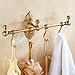 Antique Brass Bathroom Towel Hook Rack,Bath Coat Rack Hook Wall Mounted Towel Rail Bar with 4 Hooks,Brushed Bronze Bath Robe Hanger Vintage Coat Hook Rack Holders,Kitchen Lavatory Hot Tub Accessories