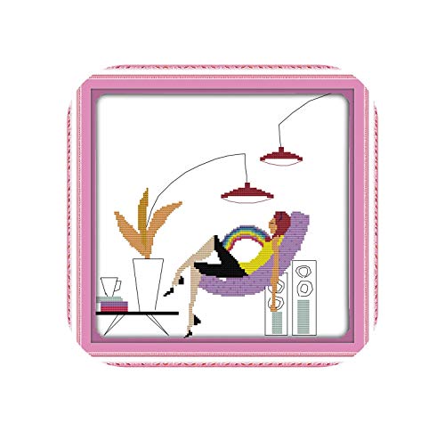 Broderie main point de croix kit complet pour vos moments de détente créative