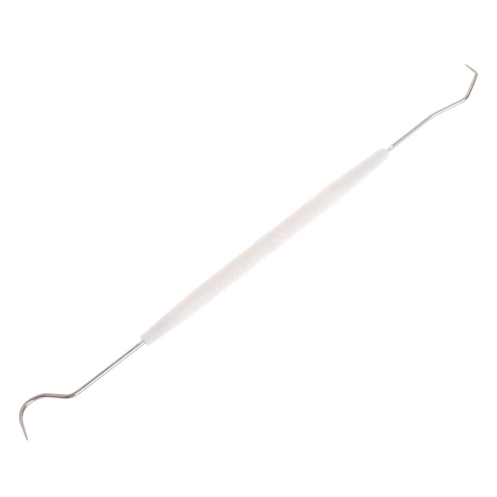 Doble para cabeza de dentista, sonda de higiene limpia, gancho de acero inoxidable, diseño ergonómico de mango para drenar, cesta de drenaje de verduras, cesta de drenaje de fregadero, cuenco