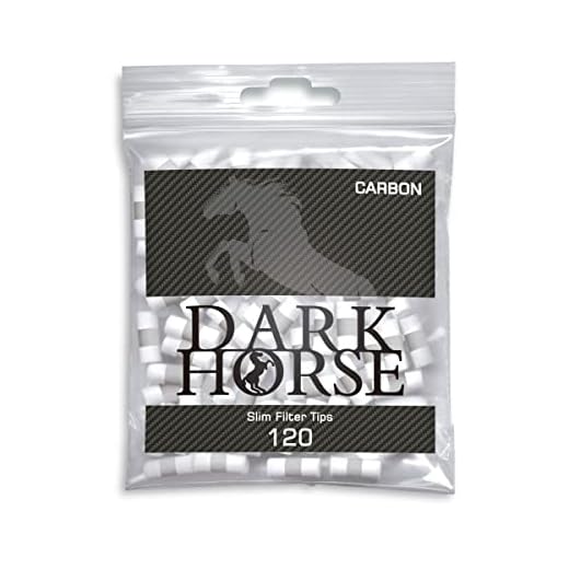 Dark Horse Slim Filter Tips Carbon, Aktivkohlefilter, 6 mm x 15 mm, 120 pro Beutel, 2 Boxen (20 Beutel)