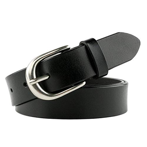 JASGOOD Women Leather Belt for Jeans Pants Plus Size Western Design Belt Alloy Buckle