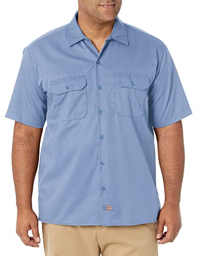 Image of Dickies Men's Short Sleeve Work Shirt - Durable Twill Button Down Shirts for Men, Lightweight Uniform for Daily Wear