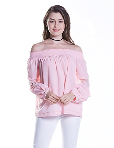 T-shirt manches longues sans bretelles rose XL YALI pour femme