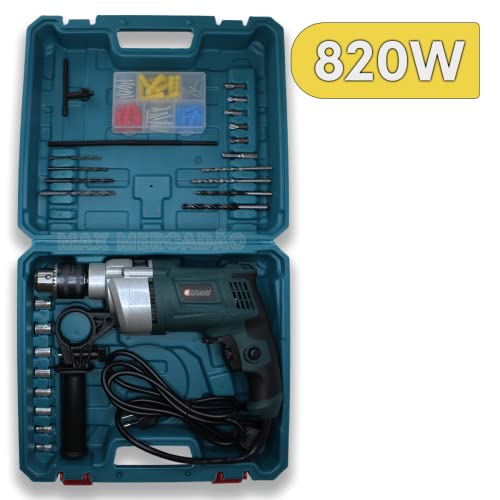 Furadeira Impacto 800w 13mm + 28 Peças Na Maleta 220v