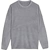 MATINEE Mens Fine Knitted Luxury Supersoft Cashmere-Like Crew Neck/V Neck/Zip Neck Sweaters, Fine 12 Gauge Knit Structure (UK, Alpha, 3XL, Regular, Regular, Light Grey Marl, Crew Neck) #5