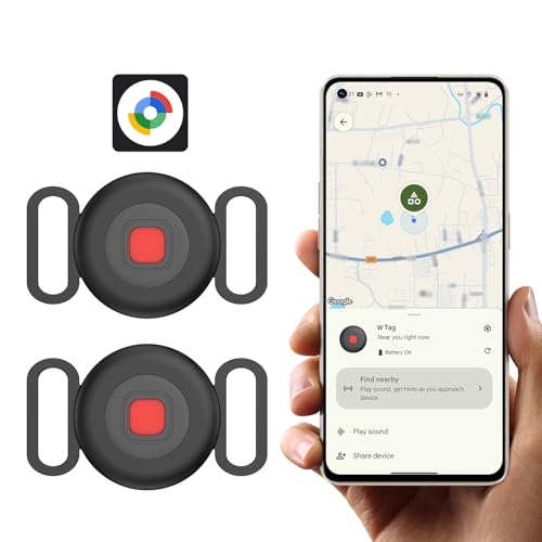 Katze Hund GPS Tracker für Android ohne ABO, Hundetracker Katzentracker für Halsband, Android Smart Tag kompatibel mit Google Find Hub, Wasserdicht Tracking Standort von Haustieren (2 Pack)