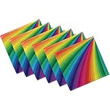 ZzWwR Magic Rainbow Colored Swirl Twisting Cloth Napkins, Set of 6 20 x 20 Inch Soft & Comfortable P