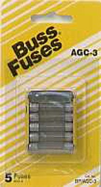Cooper Bussmann - Fusibile in vetro Agc da 3 A, confezione da 5 fusibili Bp/Ag di piccole dimensioni