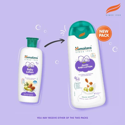 Image of Himalaya Gentle Baby Lotion 100ml with Almond Oil, Olive Oil & Giloy | pH 5.5 | No. 1 Doctor Recommended Baby Lotion | Hypoallergenic | Nourishing Baby Moisturizer for All Skin Types