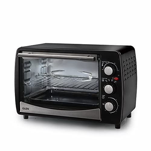 Image of Glen SA-5020R OTG 20 Litres Electric Oven Toaster Griller 1200 Watt Fitted with a Motorized Rotisserie and Convection Fan, 60 Minutes Timer (5020R, Black), 2 Years Warranty