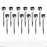 Solar Lights Outdoor, Solar Powered Pathway Landscape Light For Garden /Lawn/Patio/Yard/Walkway/Driveway- Made of Rust-Free Stainless Steel - 12 Pack by Aimiur