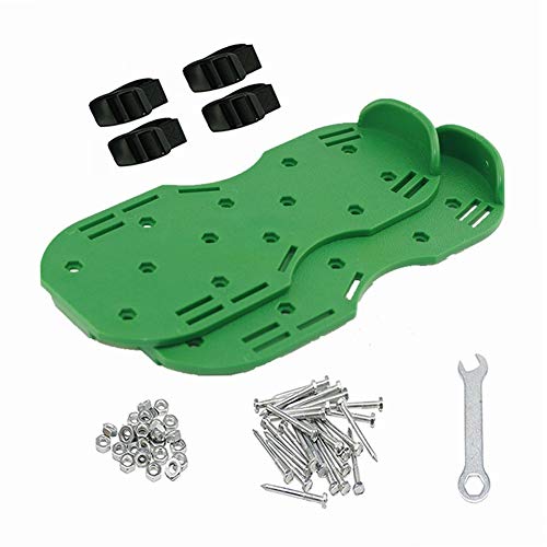 Lawn Aerator Shoes Set, 1 Pair PP Maunal Aerators Garden Cultivator Scarification Nail Shoes for Lawn Garden Patio (Black)