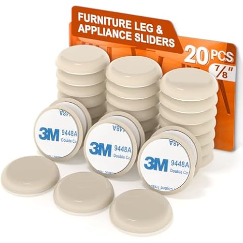 RUSIDO Furniture Sliders with 3M Adhesive Cover