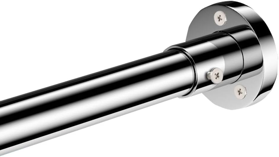 LVTFCO Industrial Shower Curtain Rod, 35cm To 220cm Shower Curtain Rods For Bathroom, Heavy Duty Adjustable Shower Rods For Room Divider,Silver-50~80CM