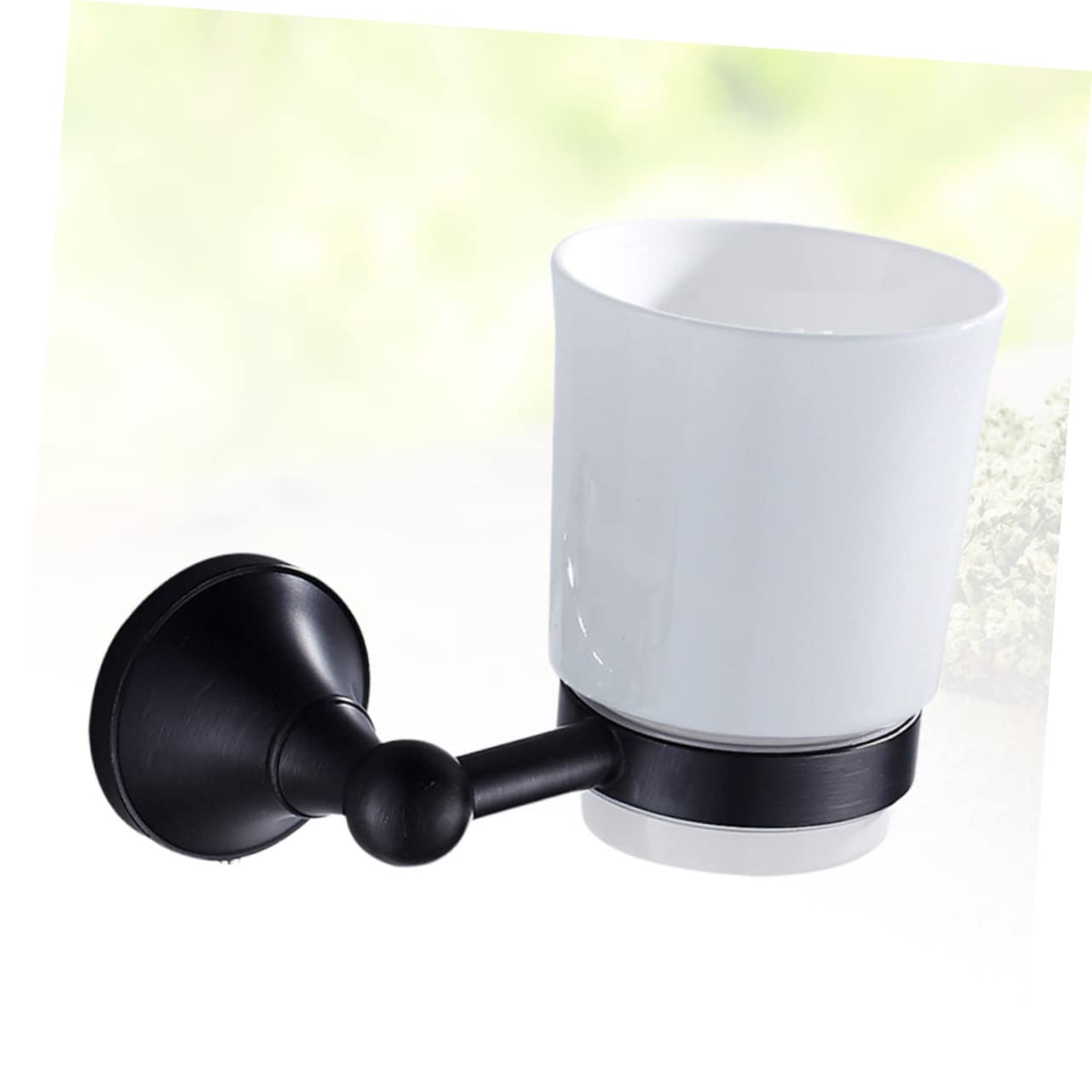 KOMBIUDA Portavasos Retro para Baño Individual De Cerámica Soporte para Vaso De Cepillo De Dientes Colgador De Pared para Organizacion De Espacio