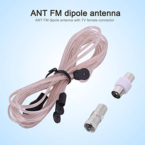 Jacksing Rádio FM, antena dipolo FM, receptor FM doméstico interno com conector fêmea de TV, recepto