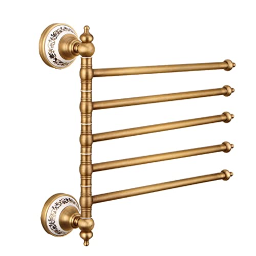 Towel Bars Towel Rail for Bathroom All Copper Movable Rail, Wall Hanging Rack Antique Rotating Hand Holder