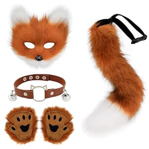 IIRC Fuchs Maske, Fuchs Kostüm Set für Erwachsene Kinder, Für Halloween, Weihnachten, Karnevalspartys