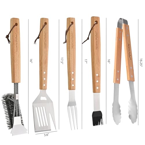 Set 5 Piezas Kit Parrillero Acero Inoxidable y Madera miniatura 3