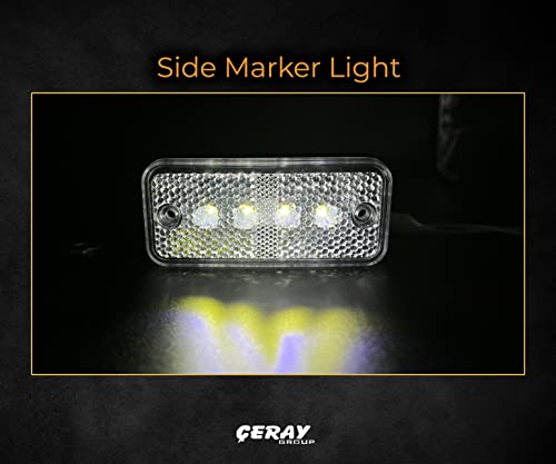 Autoprom 10 Pcs Side Marker Clearance Lights, Side Marker Indicators Light, Led Side Marker Lights, Can Be Used On Cars, Truck, Semi-Truck, Van. / Normal, White 24V #TOP1