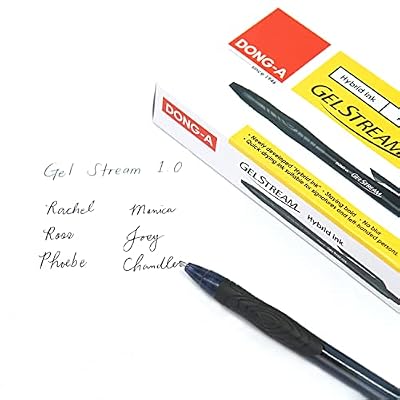 Dong-A Retractable Hybrid Quick Dry Ink Rollerball Pens Medium Point 1.0mm - Black, 12 Count