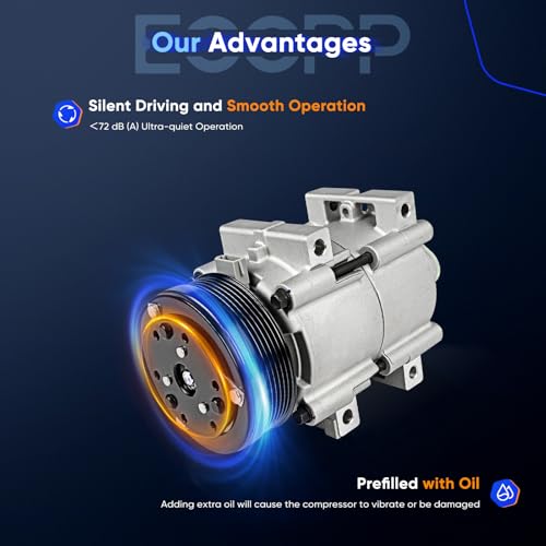 Image of ECCPP AC Compressor 1990-1997 Fit for Ford Aerostar 3.0L 1996-2001 Fit for Ford Explorer 5.0L AC Compressor with Clutch Rapid Cooling