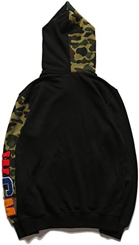 Camouflage shark jacket men's fall and winter cardigan zipper embroidery hooded sweater large size couple models - Image 5