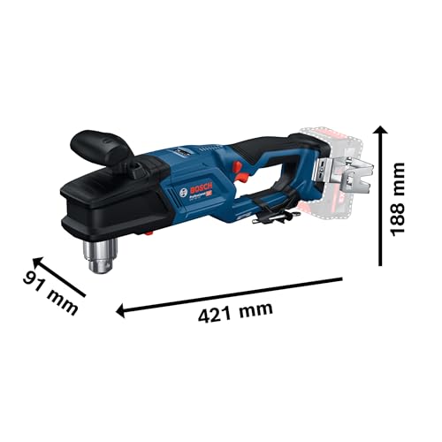 Bosch Professional 18V System Akku-Winkelbohrmaschine GRD 18V-127 (65 Nm weiches Drehmoment, bürstenloser Motor, 2 Geschwindigkeitsstufen: schnelle Roharbeiten 1.800 min⁻¹, langsame Stufe 550 min⁻¹)