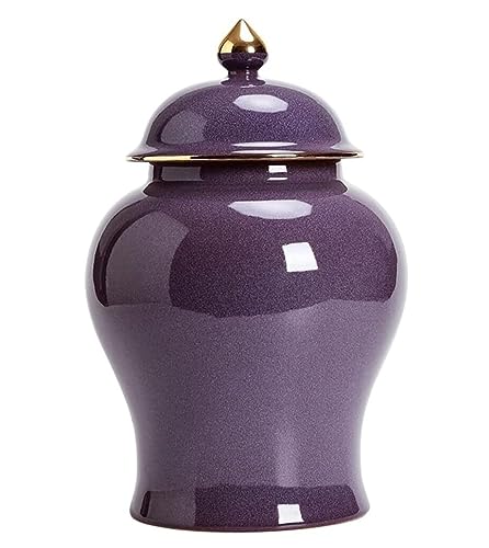 Vase ginger jar en porcelaine violette de style temple chinois traditionnel
