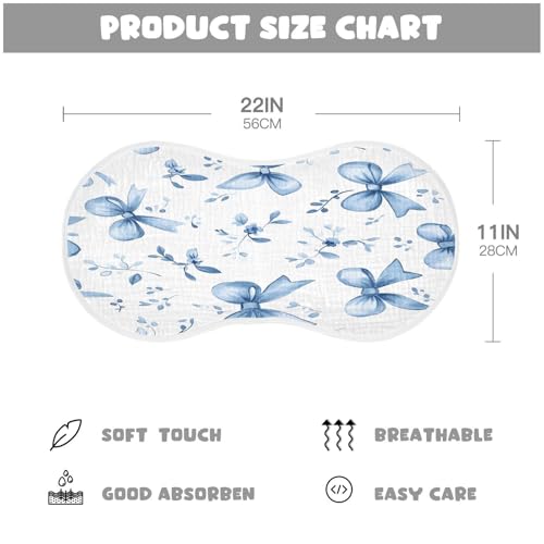 Bows and Flowers Burp Cloths Cotton Baby Washcloths,Large 22x11in Burping Cloth Absorbent and Soft for Newborn Baby Boys and Girls,1 Pack4