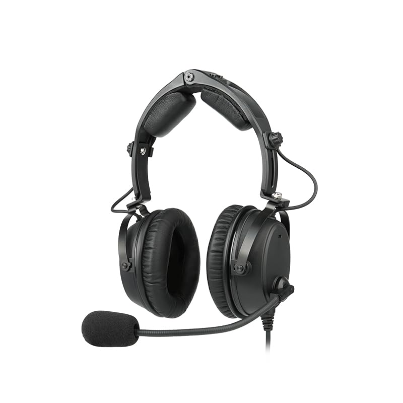 R SPIDER WIRELESS ANR Aviation Headset with Bluetooth, Active Noise Canceling with MP3 Input, Faux Leather Ear Cushions, GA Dual Plugs, Include Headset Bag