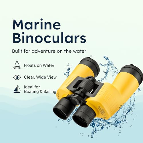 Barska AB12738 Floatmaster 7x50 wodoodporna pływająca lornetka morska do łodzi, polowania, wędkowania, sportu itp., żółta
