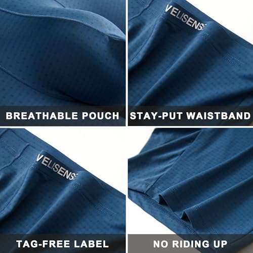 Men's Sport Breathable Boxer Brief Underwear,Big Functional Pouch with Mid-Length 6" Inseam,Quick-Drying4