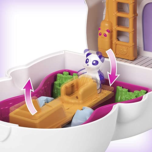 Polly Pocket Coffret Transformable réversible Paresseux des Tropiques avec Mini-Figurines Polly, Paresseux et Accessoires, Jouet Enfant, édition 2021, GTM59
