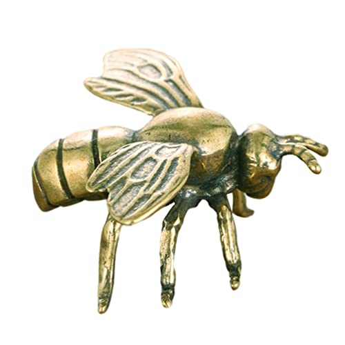 Exceart Brass Retro Bee Figurine Animal Insecet Figurines Collectible Statue Metal Art Bee Sculpture Ornament Tabletop Decoration #TOP14