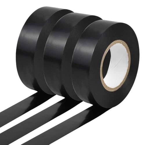 Image of Electrical Tape Vinyl 3 /4 Inch 65 Feet Professional Insulating PVC Electric Tape (3 Roll Pack)