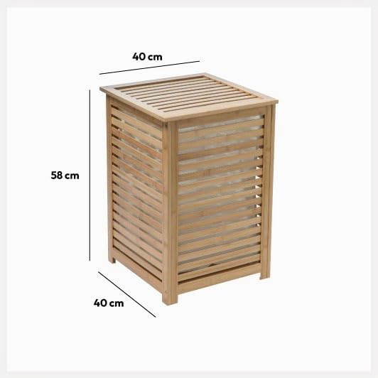 Panier à linge 65l sicela 5five en bambou - 7