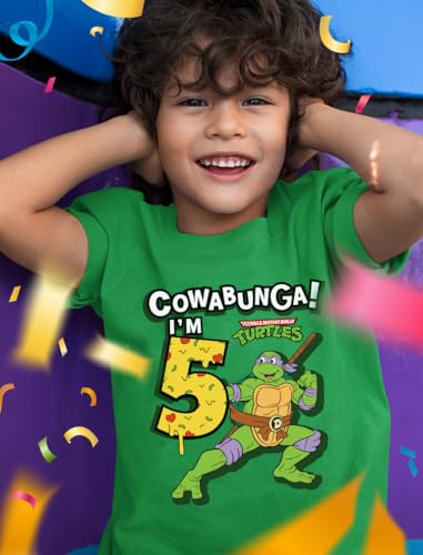 TMNT Party Tee for Boys - Cowabunga Ninja Turtles Pizza Shirt Gift for 4th, 5th, 6th Birthday Toddler Kids2