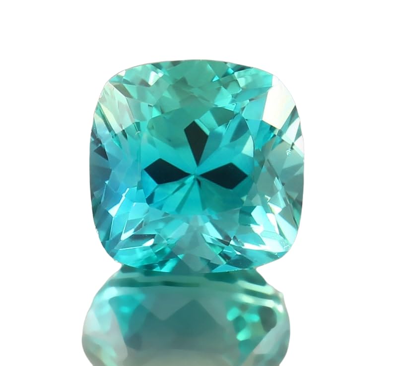 Saphir vert de 13x13mm en forme de coussin facetté pour remplacer une pierre ou sublimer un bijou