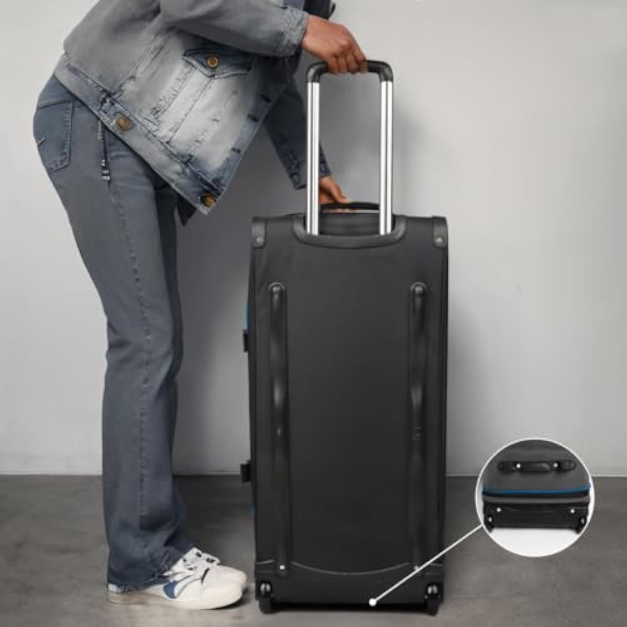 30" Rolling Duffel Bag in Grey/Blue