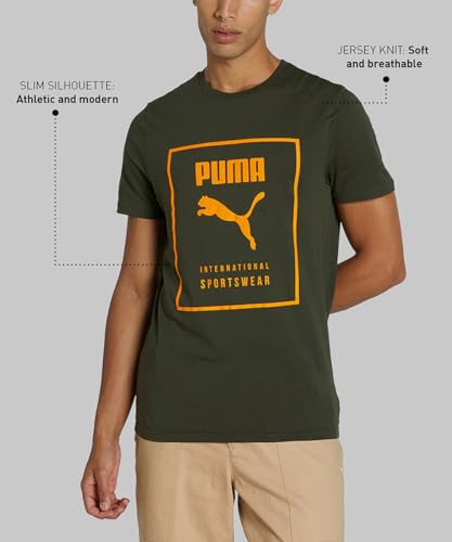 Image of Puma Men's Cotton Essential Box Graphic Print Slim Fit Tees