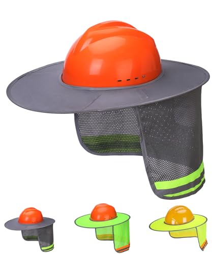 UNCO- Hard Hat Sun Shield, Grey, Full & Standard Brim Mesh Sunshade High Visibility Reflective, Hard Hat Sun Shade, Hard Hat Accessories, Hard Hat Visor, Hard Hat Shade, Hard Hat Neck Shade