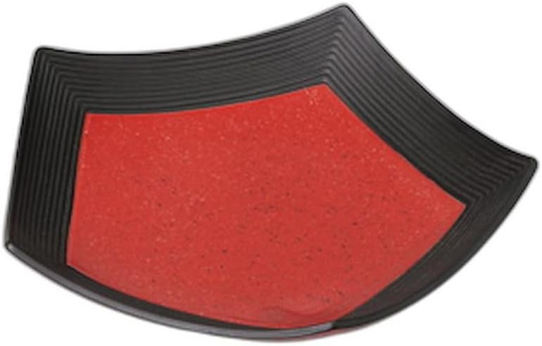 Fuchikuro Red Pentagon Platter, 9.4 x 9.3 x 1.8 inches (24 x 23.5 x 4.5 cm) | Appetizer Plate, Setomonohonpo